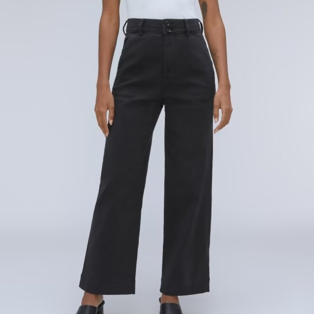 NWOT Everlane Organic Cotton Wide-Leg Pant | Black | Size 4